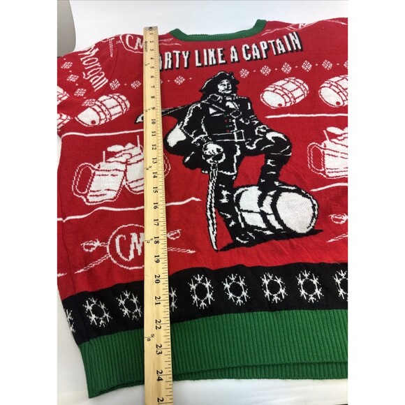 Captain Morgan 4 Person Christmas Sweater Novelty Pullover Knit Adult One Size - Picture 15 of 16